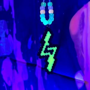 New Neon lightning Bolt Rave Necklace